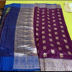 Vintage Pure Silk Silver Jari Saree