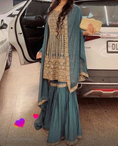 heavy embroideredpaplem sharara set