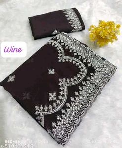 Partywear Saree Attached With Blouse