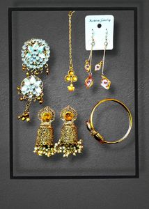 Golden Ear Ring(2pcs),Bracelet,Mangtika,Hair Crown