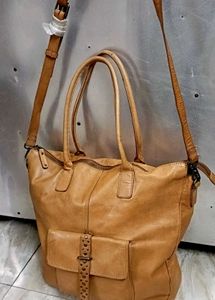 Leather Crossbody Tote Bag