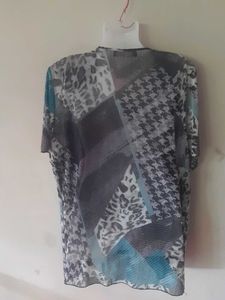Sheer Printed Cardigan
