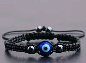 Evil Eye Bracelet With Black Adjustable Thread