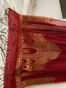 Maroon Taj Mahal Dupatta