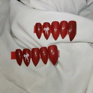 Red Bow Press-On Nails