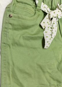 Girls Green Polka Dot Shorts