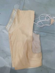 Elegant Golden Blouse Along With Ready 1 Min Saree