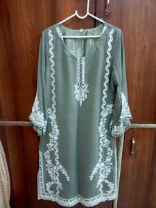 Georgette Pakistani Kurti With Stretchable Trouser