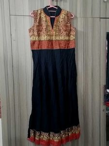 Ethnic black calf length Kurta