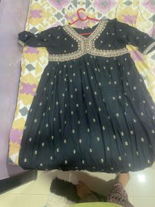 Embroidered Black Kurta