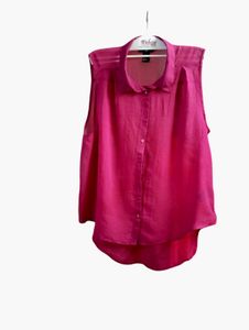 H&amp;M Tank Top  Sheer Button-up Sleeveless S