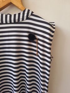 Striped High-Low Dress