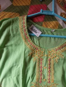 Green Embroidered Kurti