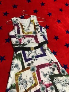 White Floral Print Gown
