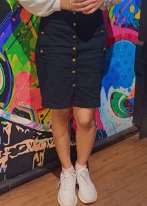 Button Front Mini Skirt