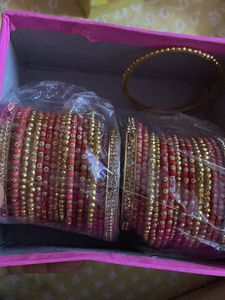Red Golden Bangle Party Set