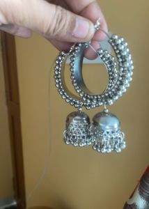 Silver Jhumka Earrings