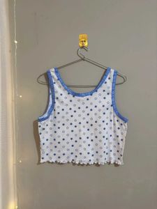 Starry White Lace Crop Tank Top