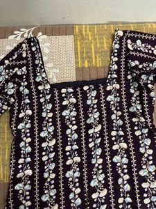 Floral Print Short Kurti