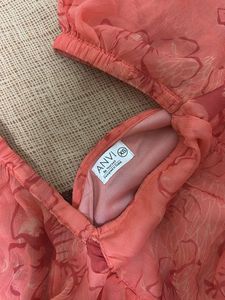 Puff Sleeve Peach Ruched Bodycon Dress