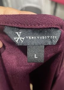 Burgundy Ruched Long Sleeve Top