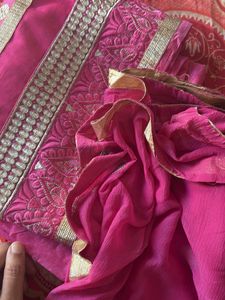 New Beautiful cotton suit with chiffon dupatta