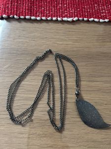 Black Metal Long Chain With Locket