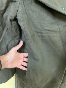 Olive Overlap Over Coat