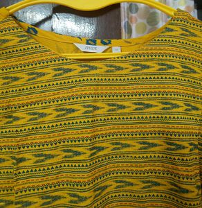 Yellow Printed Kurti