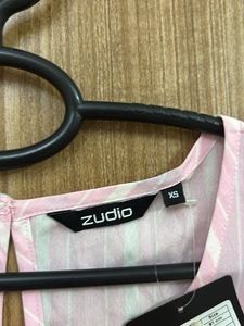 Pink And White Striped Shirt Blouse For Women