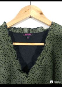 Olive Green Ginger Dot Dress