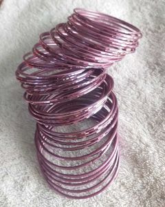 Mauve Metallic Bangle Set