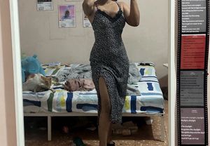 Black &amp; White Midi Slip Dress