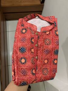 Red Printed Kurta