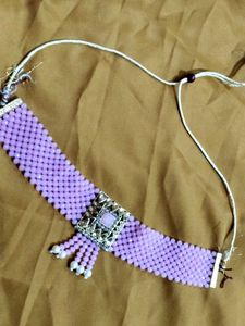 Lilac Beaded Choker
