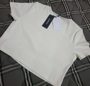 Bebe White Cropped Tee