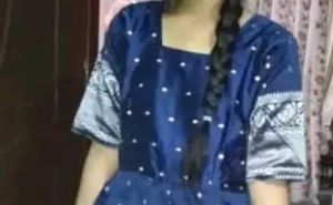 Elegant Navy Blue Silk Gown Ethnic