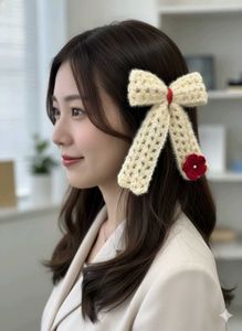 Handmade Crochet bow hair tie
