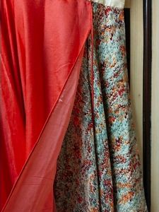 Orange Ethnic Floor Length Gown Affordable