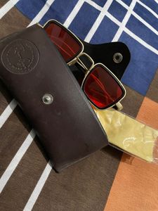 Full Metal Frame , Quality New Unused , Red Glass Square Frame Glasses