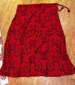 Red &amp; White Printed Kurta Set