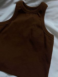 Y2K Pinterest Brown Ribbed Tank Top