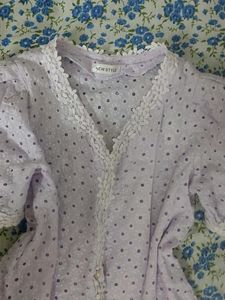 Lavender Eyelet Puff Sleeve Top