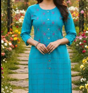 Elegant Blue Embroidered Kurta