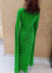 Green Ruched Party Dress