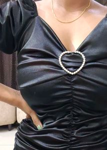 Black Heart Buckle Dress