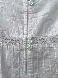 White Embroidered Shirt Dress