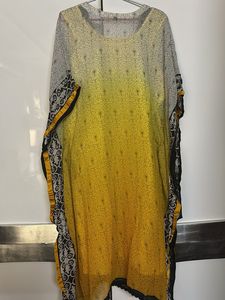 Yellow black Kaaftan with inner