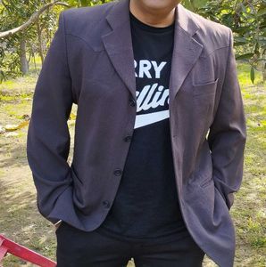 Elegant Grey Blazer Coat For Festival