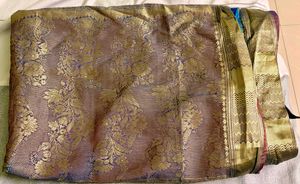 Sky Blue Embroidered Saree